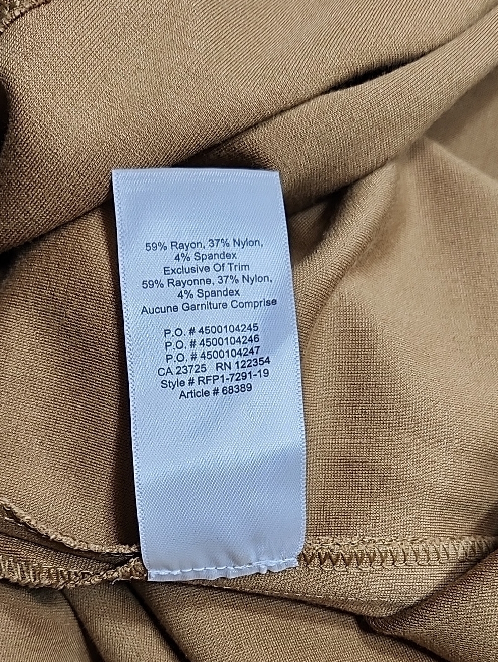 Babaton Knit Faux Wrap Skirt tan color buttoned asymmetrical crossover front 4 - Picture 16 of 16